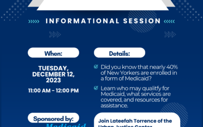 Medicaid Matters & Urban Justice Center Mental Health Project to present “Medicaid 101”